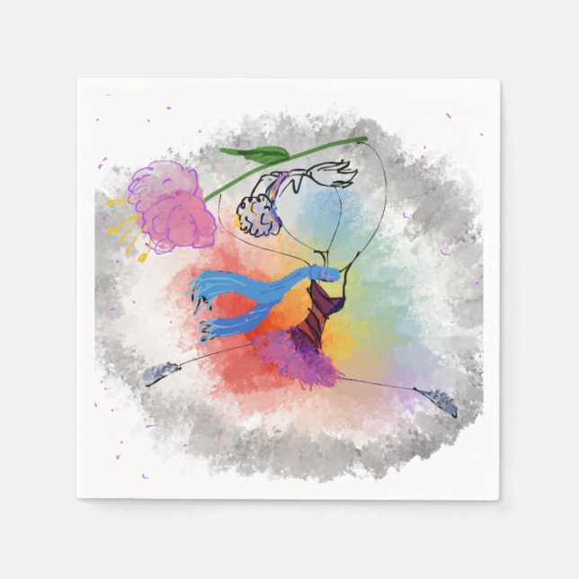 Guardanapo de dança colorida (Frente)