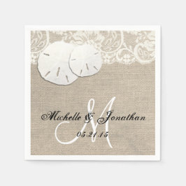 Guardanapo de Noiva em Lona de juta Rústica de Pra