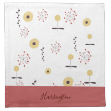 Guardanapo de pano personalizado Boho Wildflower