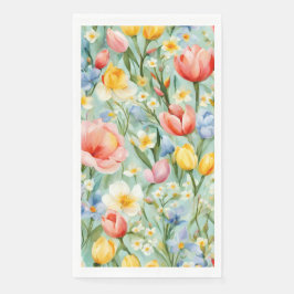 Guardanapo De Papel С terrível Campo Floral Primavera. Pintura
