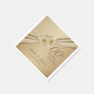 Guardanapo De Papel 00th Aniversário de casamento Dourado