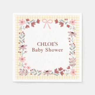 Guardanapo De Papel 016 Marigold Wildflower Bow Gingham Shower