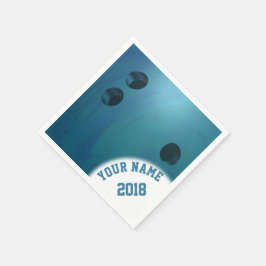 Guardanapo De Papel 06de12 Bola de boliche Azul Themed Napkins