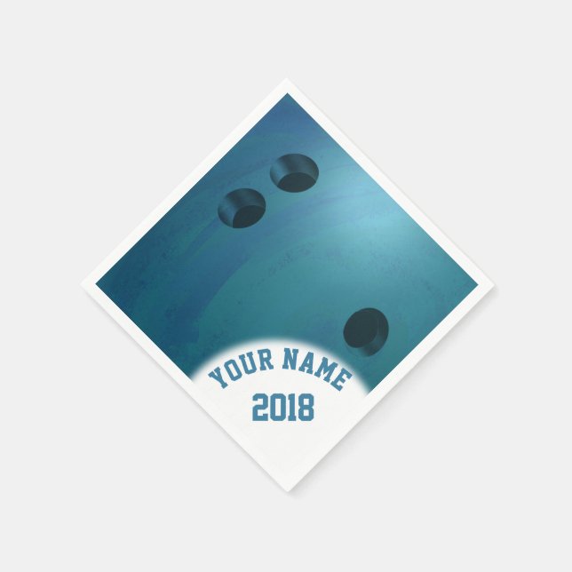 Guardanapo De Papel 06de12 Bola de boliche Azul Themed Napkins (Canto)