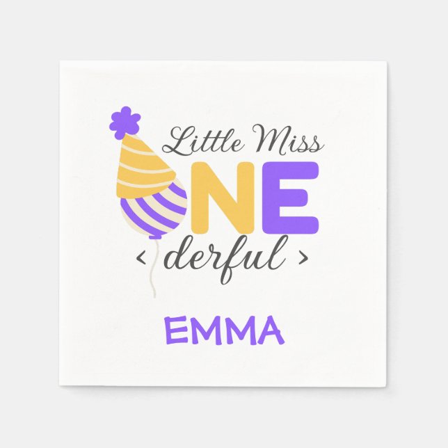 Guardanapo De Papel 1º aniversário maravilhoso (Frente)