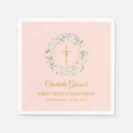 Guardanapo De Papel 1º Sagrado Comunidade Verde Esbranquiçado Rosa Dou