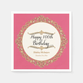 Guardanapo De Papel 100º aniversário Feliz Dia da Celebração