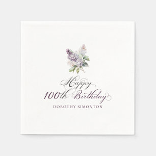 Guardanapo De Papel 100º Aniversário Flor de Primavera Lilac Roxo