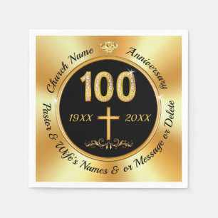 Guardanapo De Papel 100 anos de aniversário da Igreja, Napkins em 3 ta