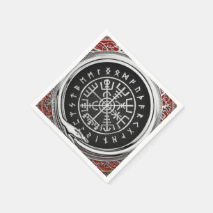 Guardanapo De Papel [100] Compasso Runic mágico de prata de Vegvisir 