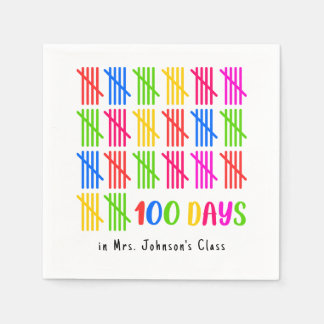 Guardanapo De Papel 100 dias de marcador colorido escolar
