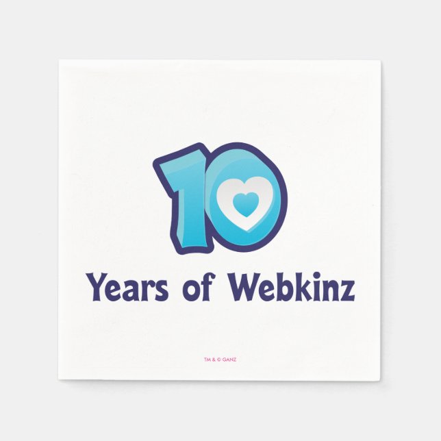 Guardanapo De Papel 10 anos de logotipo Webkinz (Frente)