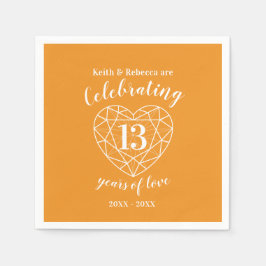 Guardanapo De Papel 13 anos de casamento personalizado citrina