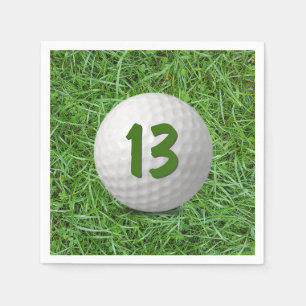 Guardanapo De Papel 13 Birthday Golf Ball em Grass Napkins