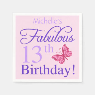 Guardanapo De Papel 13o aniversário fabuloso para meninas