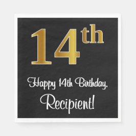 Guardanapo De Papel 14 Birthday ~ Elegante Luxurioso Faux Dourado apar