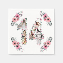 Guardanapo De Papel 14 Birthday Girl Flower Collage White