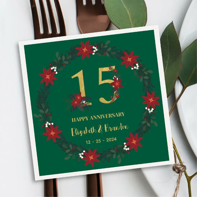 Guardanapo De Papel 15 Aniversário Personalizado de Natal Napkins (Criador carregado)