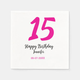 Guardanapo De Papel 15 aniversário quiencenera adicionar data ano mode