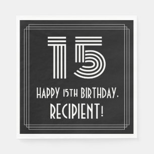 Guardanapo De Papel 15o Aniversário: Olhar inspirado art deco "15" +