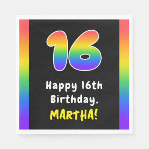 Guardanapo De Papel 16.º aniversário: Espectro Arco-Íris nº 16, Nome P