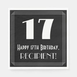 Guardanapo De Papel 17º Aniversário ~ Arte Deco Inspirou "17", Nome