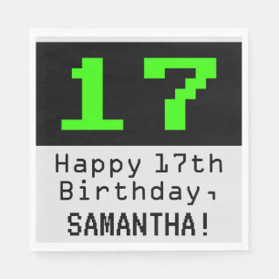 Guardanapo De Papel 17º aniversário - Estilo Nerdy / Geeky "17" & No