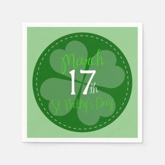 Guardanapo De Papel 17 de março Rua. Celebração do Dia de Patty (Frente)