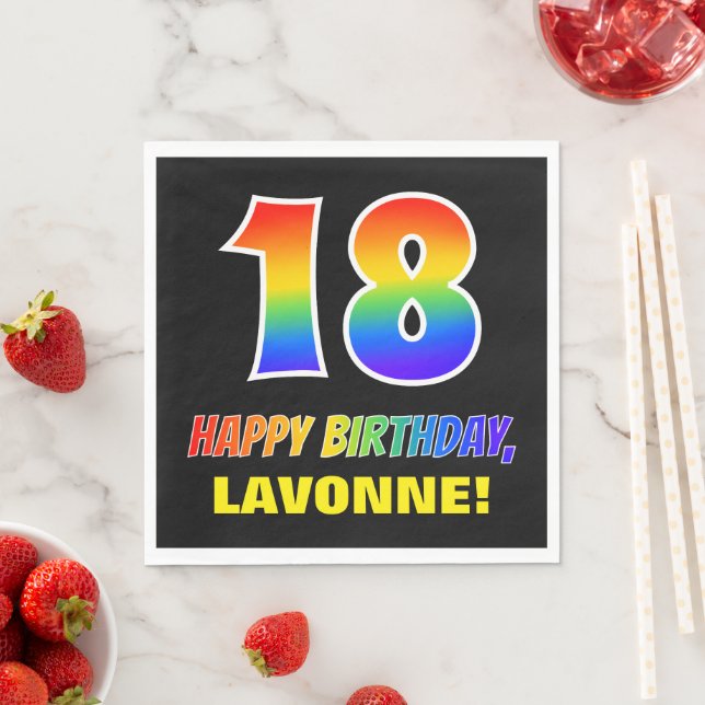 Guardanapo De Papel 18º aniversário: Negrito, Divertido, Simples, Arco (Insitu)