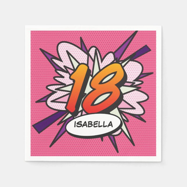 Guardanapo De Papel 18 Brincadeiras Retro Bicho Rosa Pink (Frente)