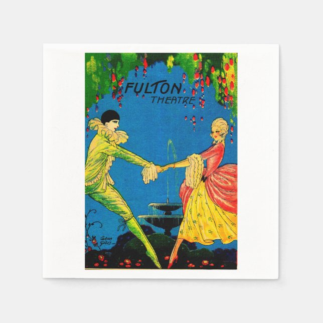 Guardanapo De Papel 1927 Programa Teatro Fulton cobrir art (Frente)