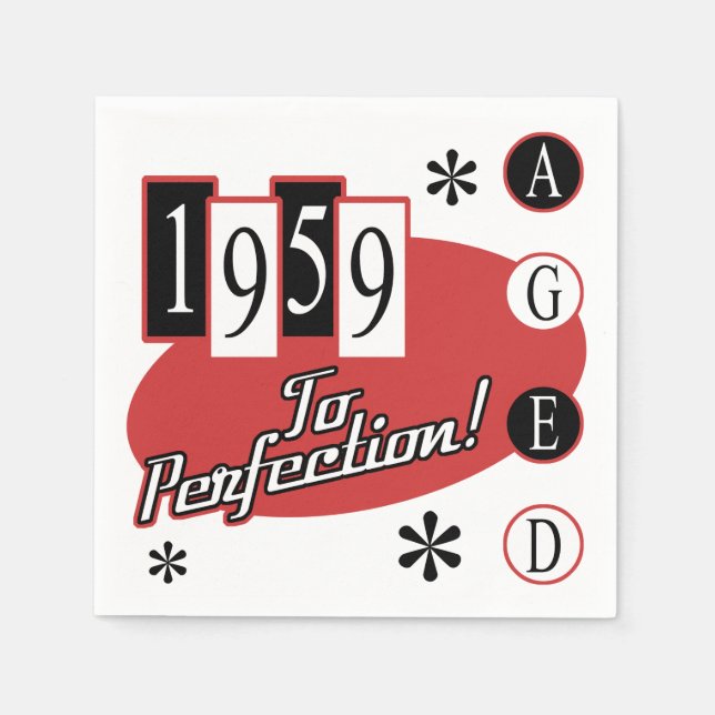 Guardanapo De Papel 1959 60º aniversário do século médio (Frente)