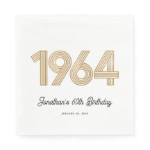 1964 White Black Faux Dourado 60º aniversário