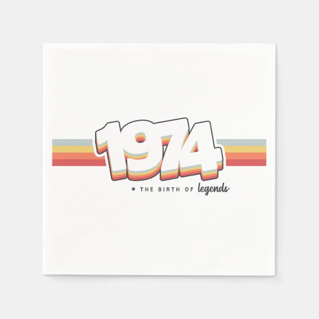 Guardanapo De Papel 1974 Nascimento de lendas (Frente)