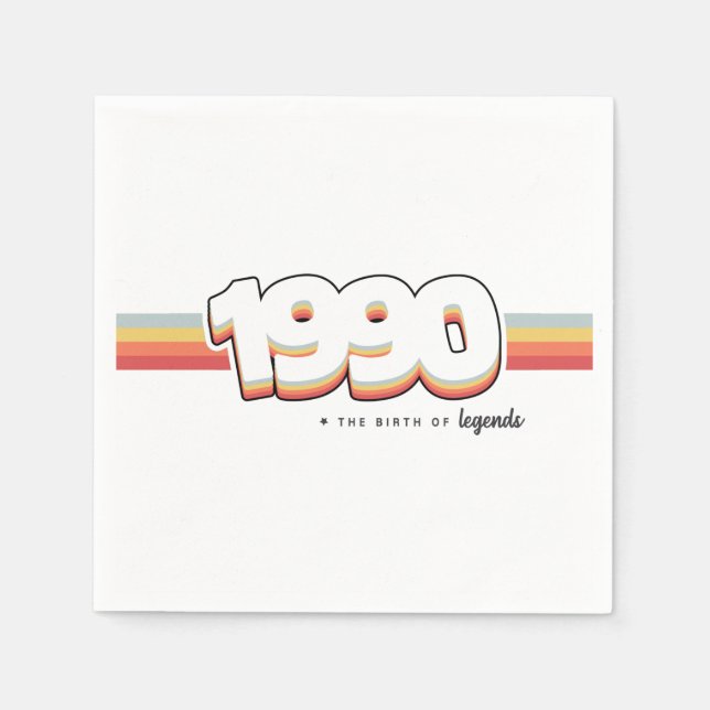 Guardanapo De Papel 1990 Nascimento de lendas (Frente)