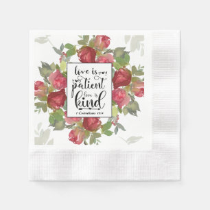 Guardanapo De Papel 1 Corinthians 13:4 O amor é o amor do paciente é