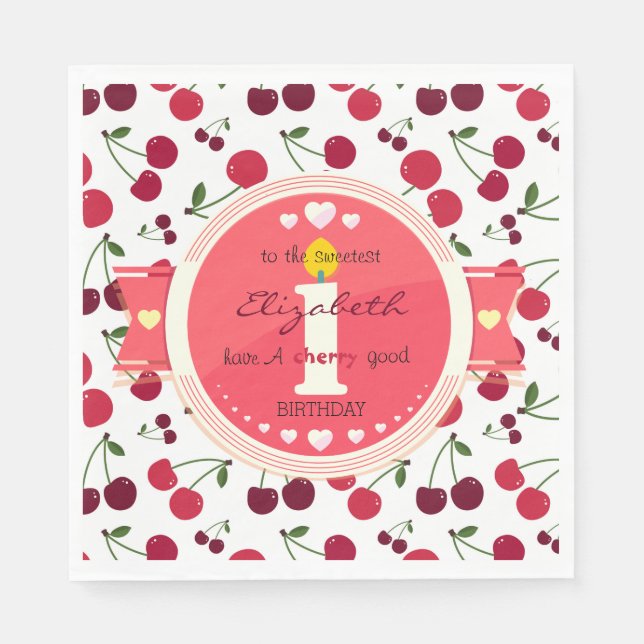 Guardanapo De Papel 1rua de bom aniversário Napkin (Frente)