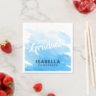Guardanapo De Papel 2026 Graduate Blue Ombre Watercolor