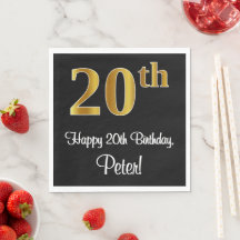 20 Birthday ~ Elegante Luxurioso Faux Dourado apar