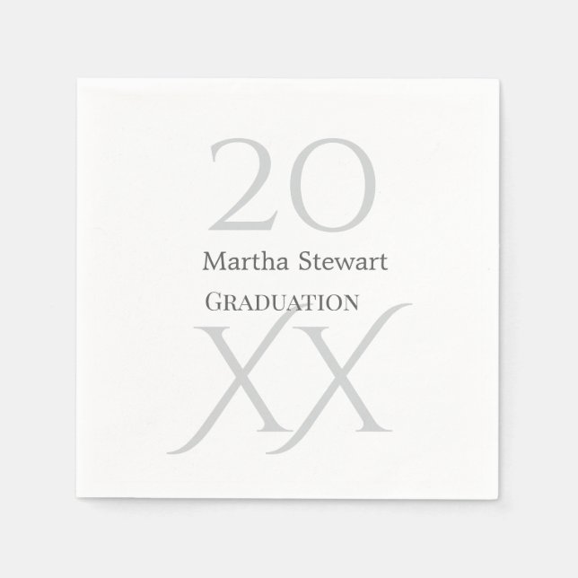 Guardanapo De Papel 20XX bold le graduation name congrats school year  (Frente)