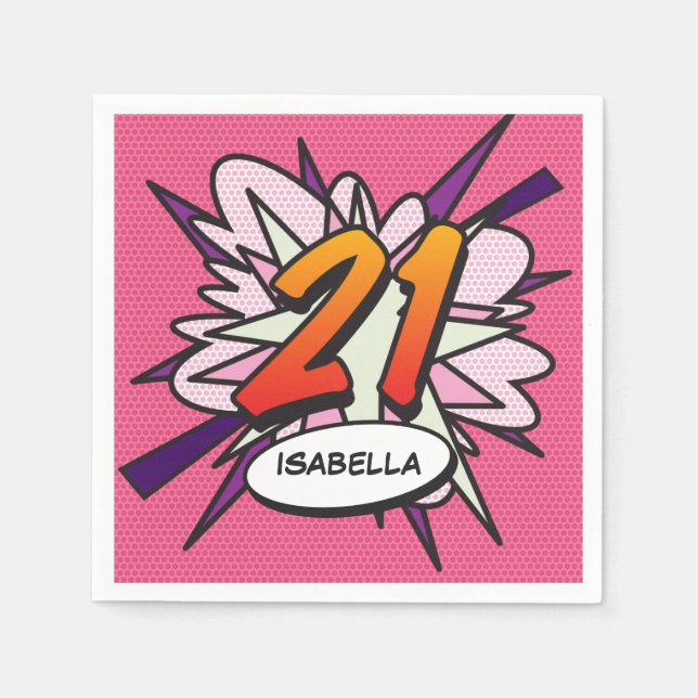 Guardanapo De Papel 21 Brincadeira de Aniversário - Livro de BD (Frente)