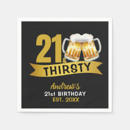 GUARDANAPO DE PAPEL 21 & THIRSTY-21ST BIRTHDAY INVITATION
