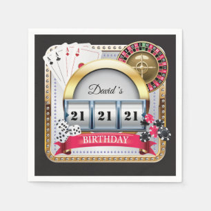 Guardanapo De Papel 21rua Casino Poker Jogando Cartão Aniversário Na