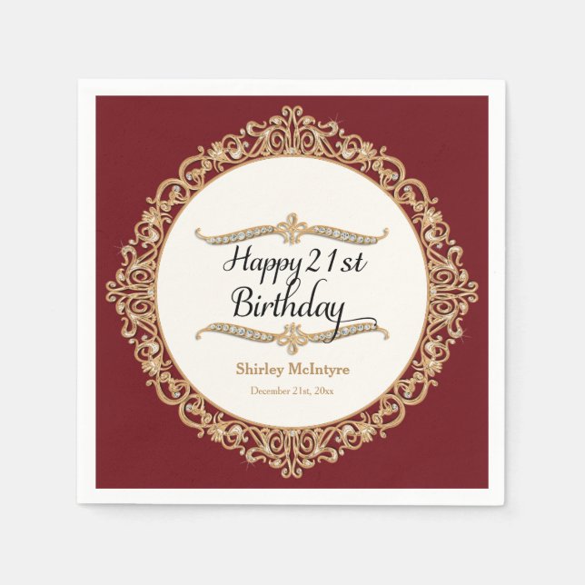 Guardanapo De Papel 21ruas Feliz Dia da Celebração do Partido de Anive (Frente)