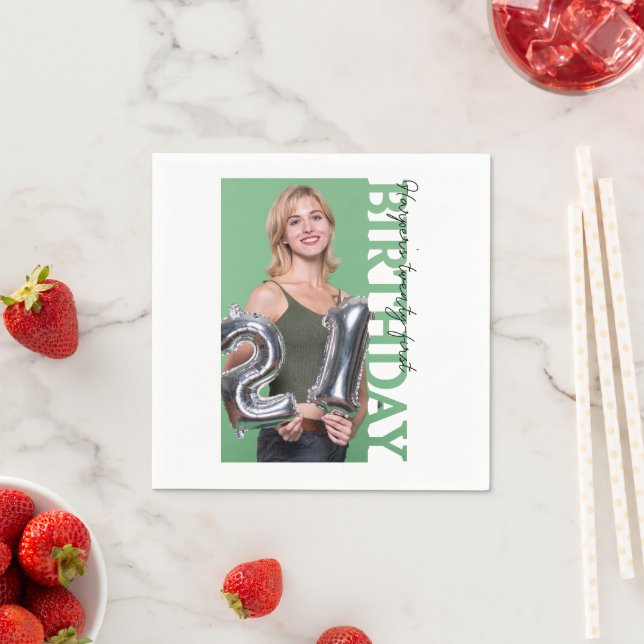 Guardanapo De Papel 21st Birthday Photo college Party  (Insitu)