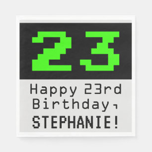 Guardanapo De Papel 23º Aniversário - Estilo Nerdy / Geeky "23" & No