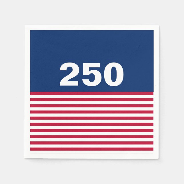 Guardanapo De Papel 250 Red White and Blue USA Anniversary (Frente)