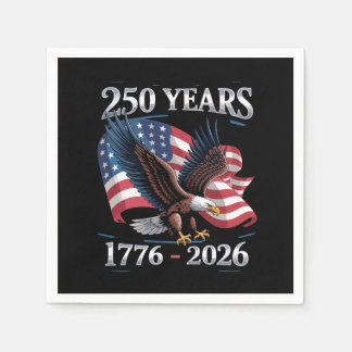 Guardanapo De Papel 250 Years 4th Of July Eagle USA Flag 1776 2026
