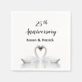 Guardanapo De Papel 25 aniversário de casamento aniversário de brancos