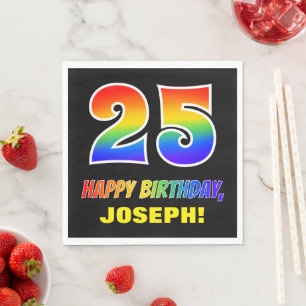 Guardanapo De Papel 25 Aniversário: Negrito, Divertido, Simples, Arco-